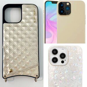 ✨Bandolier Sheila Pyramid Embossed in Crème/Gold iPhone 13 Pro Max Case +Bonus✨